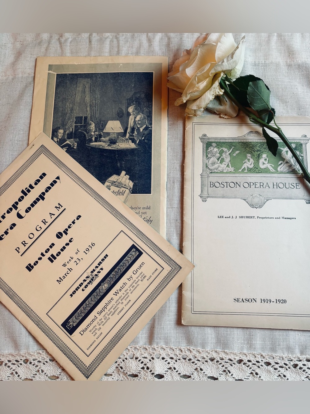 Vintage Metropolitan Boston Opera House 1936 (x2) 1919-1920 Program VTG Ads